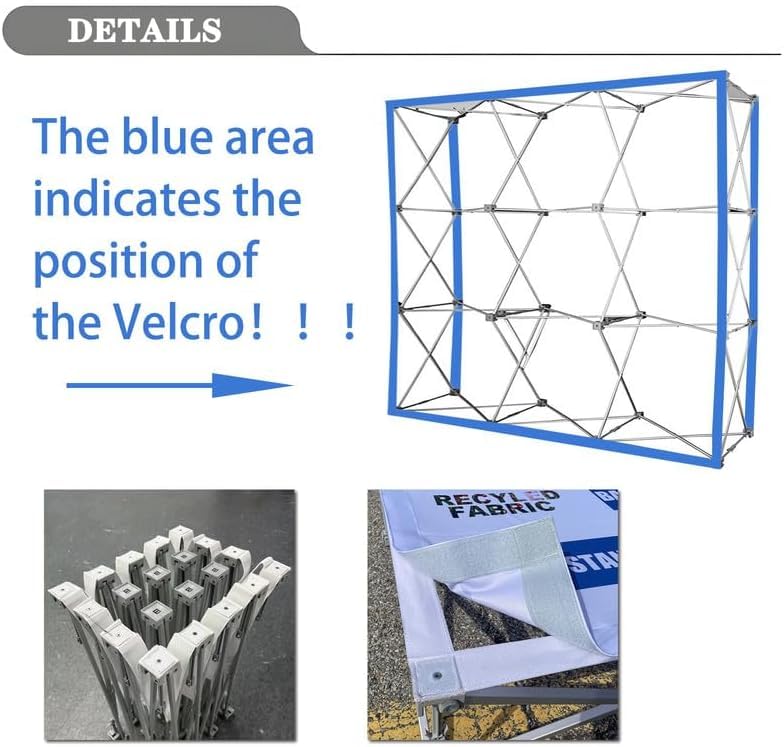Customize Fabric Display Stand Trade Show Aluminum Portable Pop Up Display Banner Backdrop with Collapsible Frame and Banner Set 20×7.5 FT - color: Pop-Up Displays, size: 20×7.5 FT