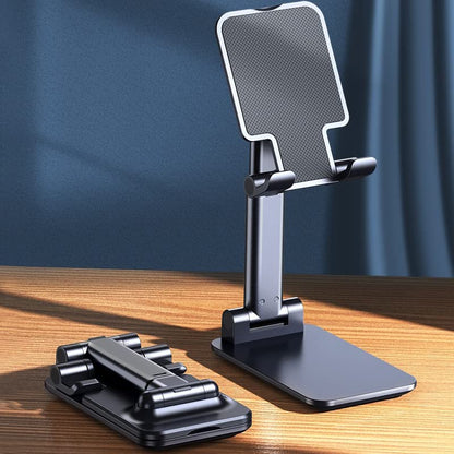 Meetuo 2 Pcs Cell Phone Stand for Desk, Adjustable & Foldable Phone Holder | Adjustable Angle Height, Fully Foldable&Portable, Compatible with iPhone/Smartphones - color: Pink+Black