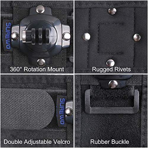 Wrist Strap Mount, 360° Rotating Arm Mount Strap Compatible with GoPro Hero 13/12/11/10/9/8/7//6/5 Black,DJI Action 6/5 pro/4/3,Insta 360 ONE R,AKASO/Campark and More Action Cameras