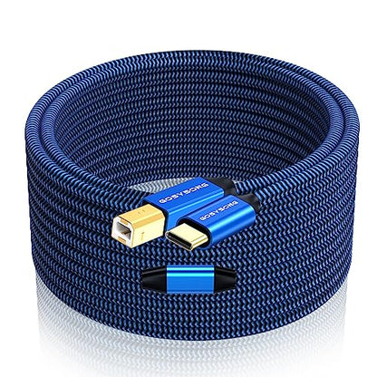 50ft USB C to USB B Printer Cable - Active, High Speed, Compatible with Printers, Scanners, Audio Devices - size: 50ft, style: USB C Printer Cable