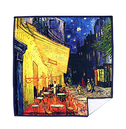 Large [6 Pack] Classic Art (Gogh Café Terrace at Night) - Ultra Premium Quality Microfiber Cleaning Cloths (Best for Camera Lens, Glasses, Screens, and All Lens.), Microfiber Cloth - color: Vincent Van Gogh "Café Terrace at Night", size: 6 Pack