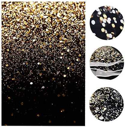 Black and Gold Backdrop Golden Glitter Backdrop for Photography Wedding Birthday Baby Shower Party Photo Studio 5x7FT 11412 - color: Gold, size: 5x7FT