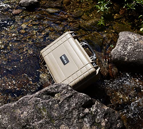 MEIJIA Portable IP67 Waterproof Protective Case, Hard Camera Case with customizable foam, Perfectly Protection of Camera, Drones, Pistols,Lens, Equipments, 18.5 x14.06x6.93inches(Desert Tan) - color: Desert Tan