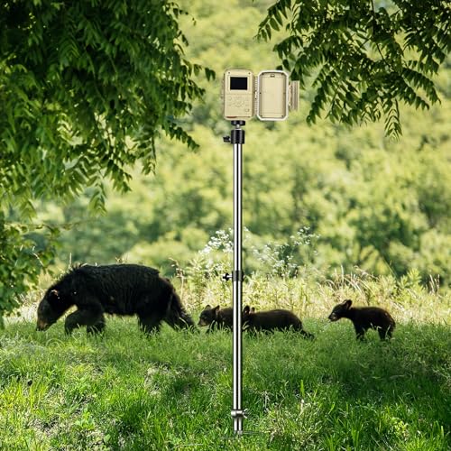 4 Pack Game & Trail Camera Mount,360 Degree Adjustable Universal Screw Connection 1/4''-20 (6mm), Trail Camera Stand Mounts Ground Holder, for Mounting Trail Cameras, Solar Panels, etc - color: 4 Pack