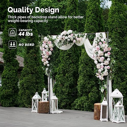 ShowMaven Backdrop Stand, 8x10 ft Adjustable Photo Backdrop Stand Kit, Heavy Duty Backdrop Stand with Steel Base for Photography, Photo Video Studio, Birthday Parties, Wedding (Black) - color: Black