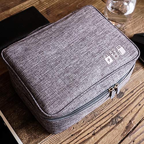 Generic Large Grey Waterproof Cable Organizer Bag for Electronic Accessories