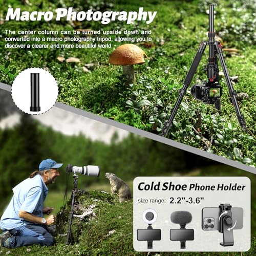 JOILCAN Tripod for Camera, 81" Aluminum Camera Tripod Monopod for DSLR, Heavy Duty Travel Tripods for Spotting Scope Binoculars Laser Level, Payload 35Lb - color: Rose