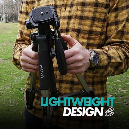 Movo iVlogger Wireless Vlogging Kit for iPhone with Dual Wireless iPhone Microphone, WMX-HM, Remote, Phone Mount, LED Light, and Tabletop/Full-Size Tripods - YouTube Starter Kit, Content Creator Kit