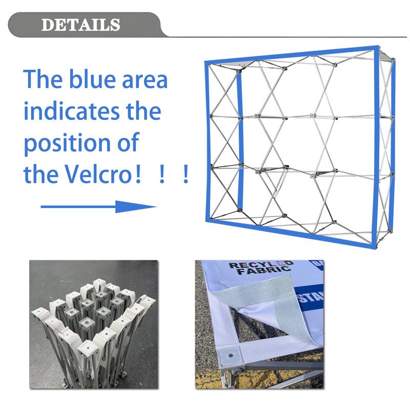 Customize Fabric Display Stand Trade Show Backdrop Portable Aluminum Pop Up Display Banner Backdrop with Collapsible Frame and Banner Set 7.5×7.5 FT - color: Pop-Up Displays, size: 7.5×7.5 FT