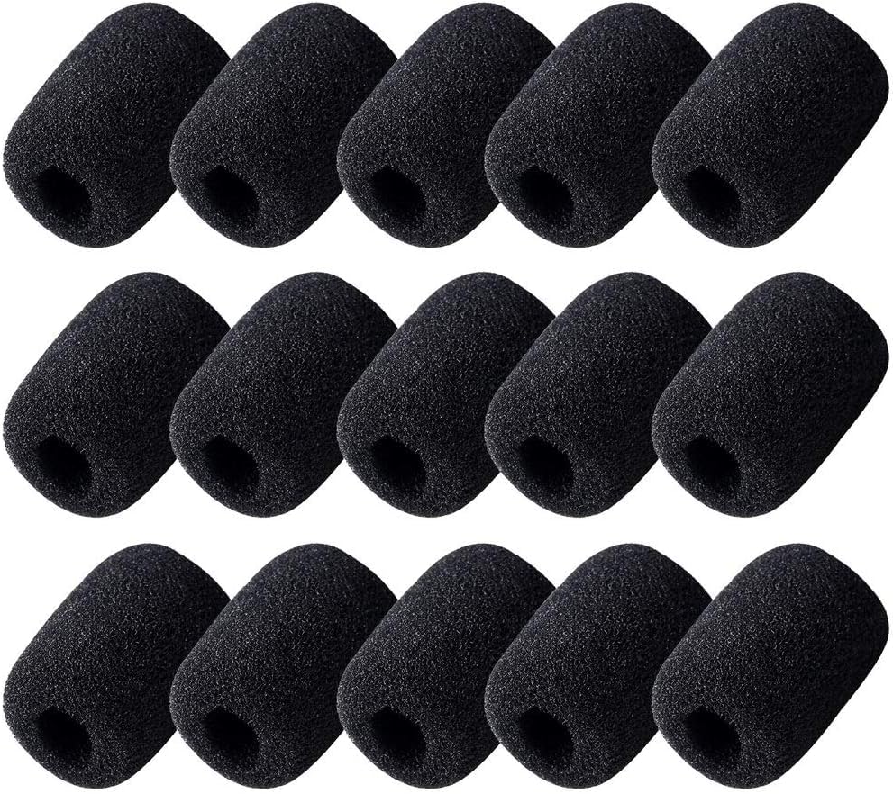 5 Pack Black Microphone Foam Cover,Replacement Microphone Sponge Wind Shield Windscreen Foam Cover for Microphone Windscreen for Shure CVG18-B/C Gooseneck Condenser Microphone Accessories