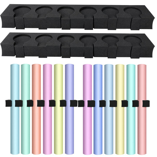 Colarr 2 Sets Seamless Photo Backdrop Wrap Paper Storage Rack Paper Roll Storage Clip 33 x 3 x 6 Inches Wall Mount Backdrop Holder Rack for Home Photography Studio Office School
